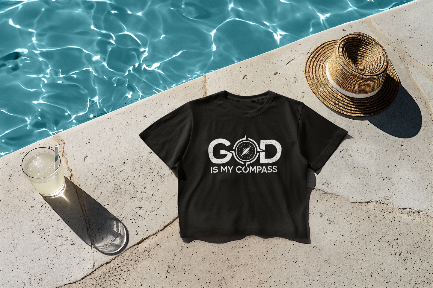 GOD IS MY COMPASS CROP TEE