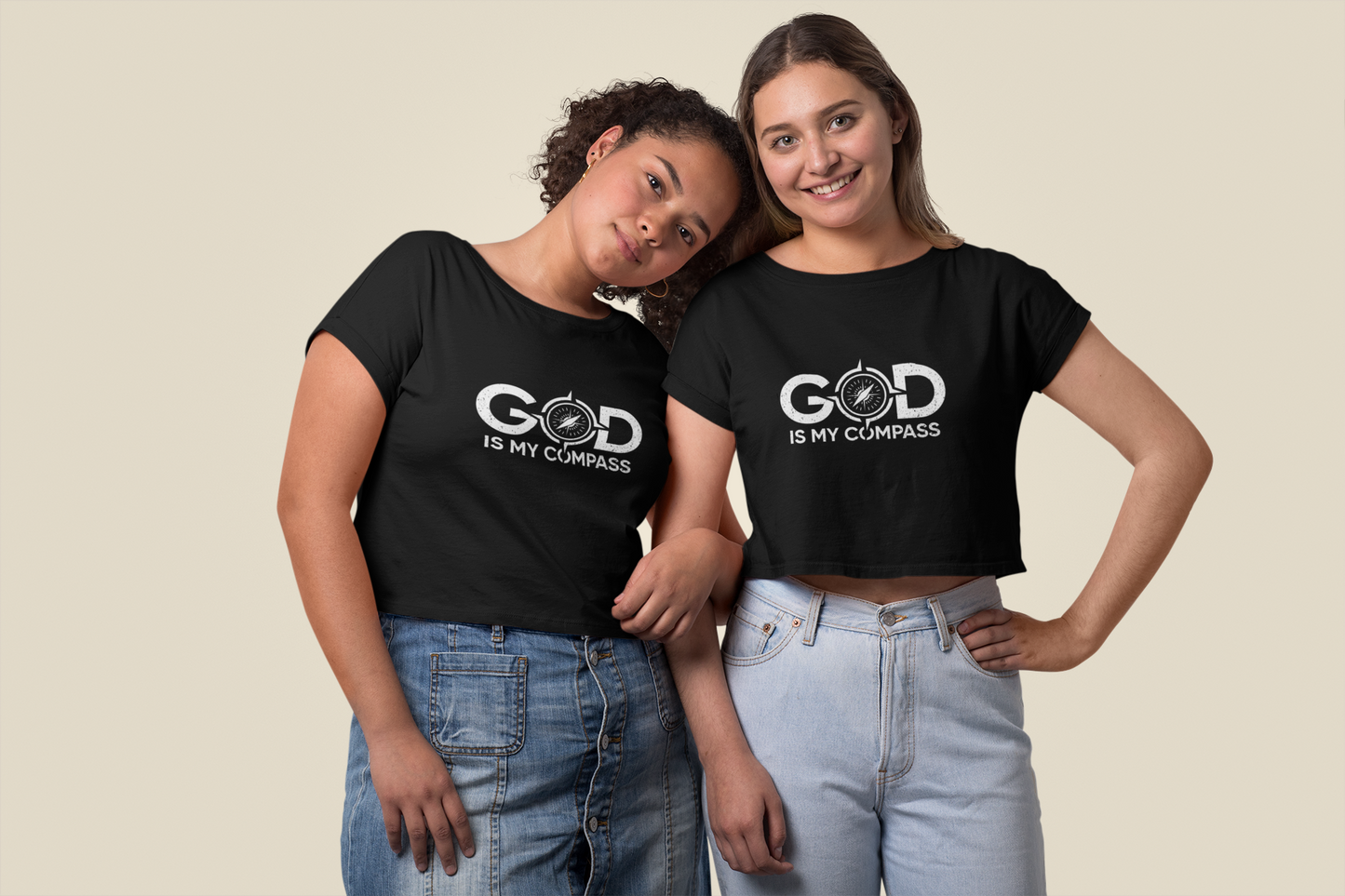 GOD IS MY COMPASS CROP TEE