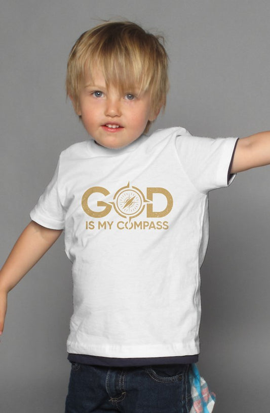 GOD IS MY COMPASS COPPER KIDS TEE
