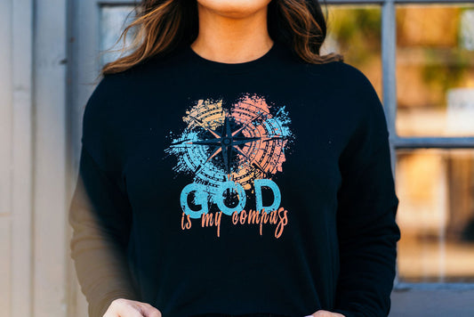 GOD IS MY COMPASS LUX CROP PULLOVER