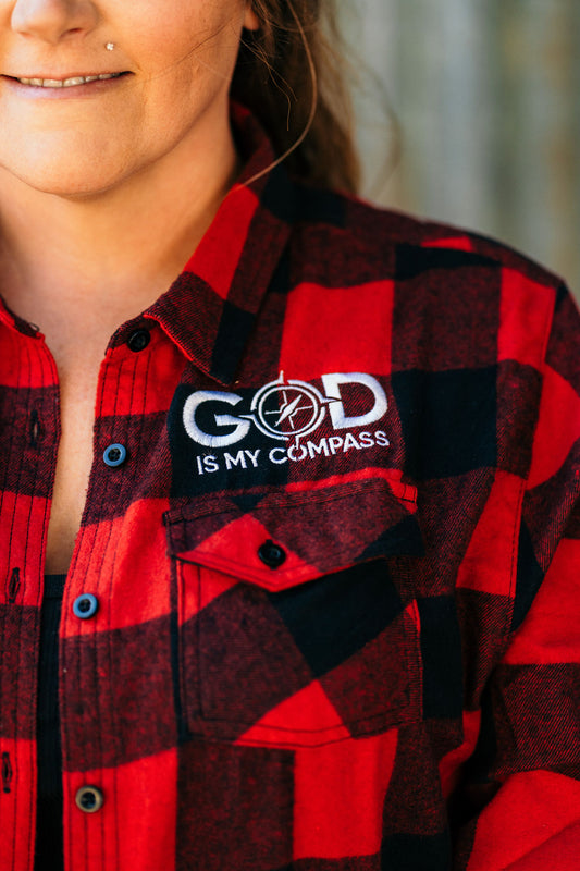 GOD IS MY COMPASS FLANNEL