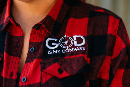 GOD IS MY COMPASS FLANNEL